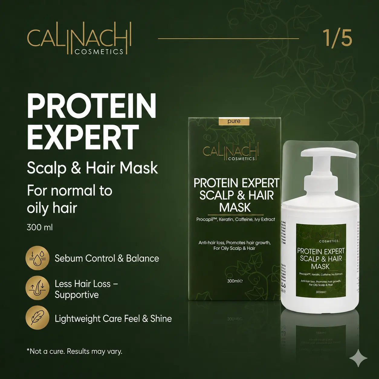 Protein Expert (Normal to Oily & Oily) Anti-Hair Loss, Restorative, Mask for Scalp and Hair, 300 ml. haircare CALINACHI Cosmetics