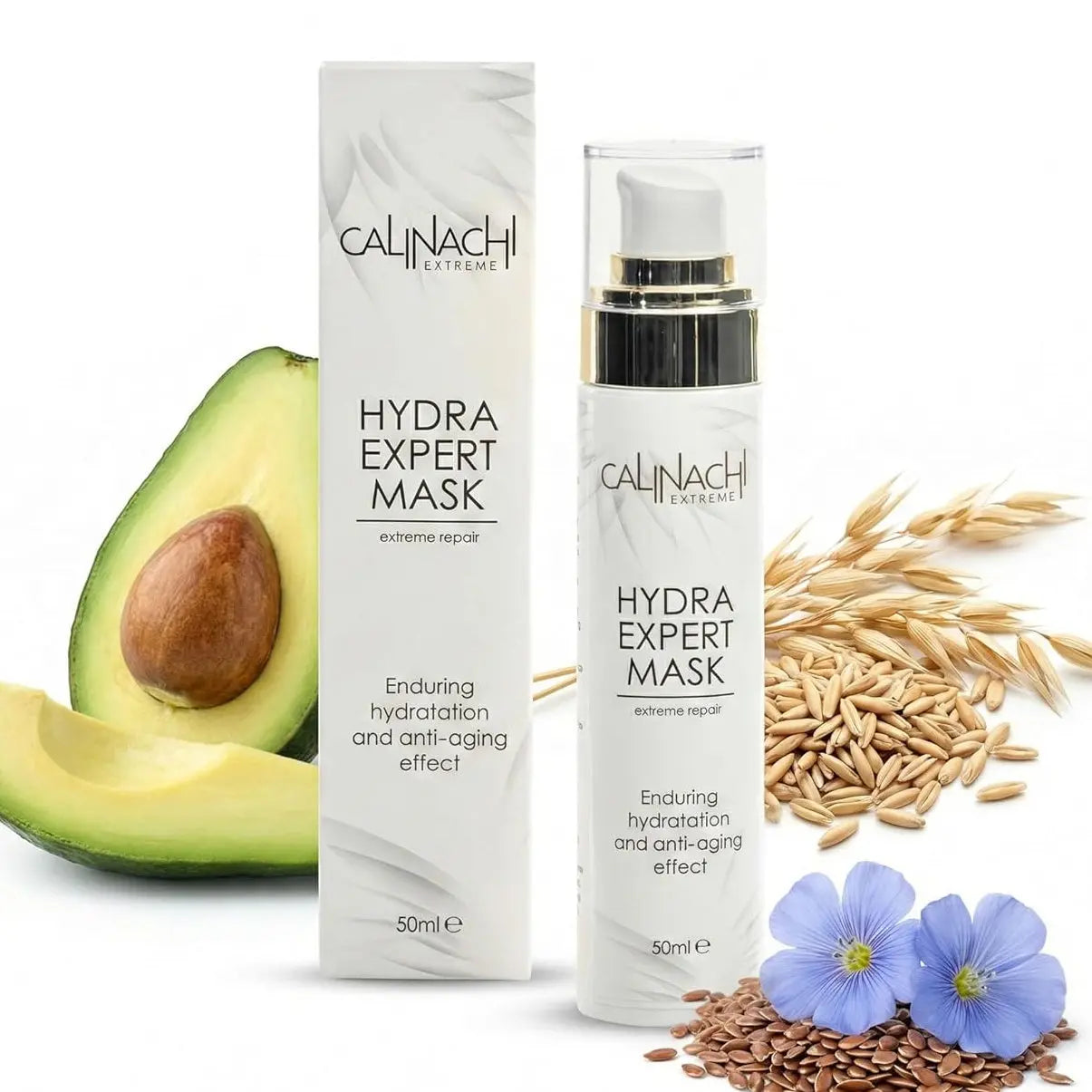 Hydra Mask for Face, Neck, and Décolletage, 50ml.  CALINACHI Cosmetics