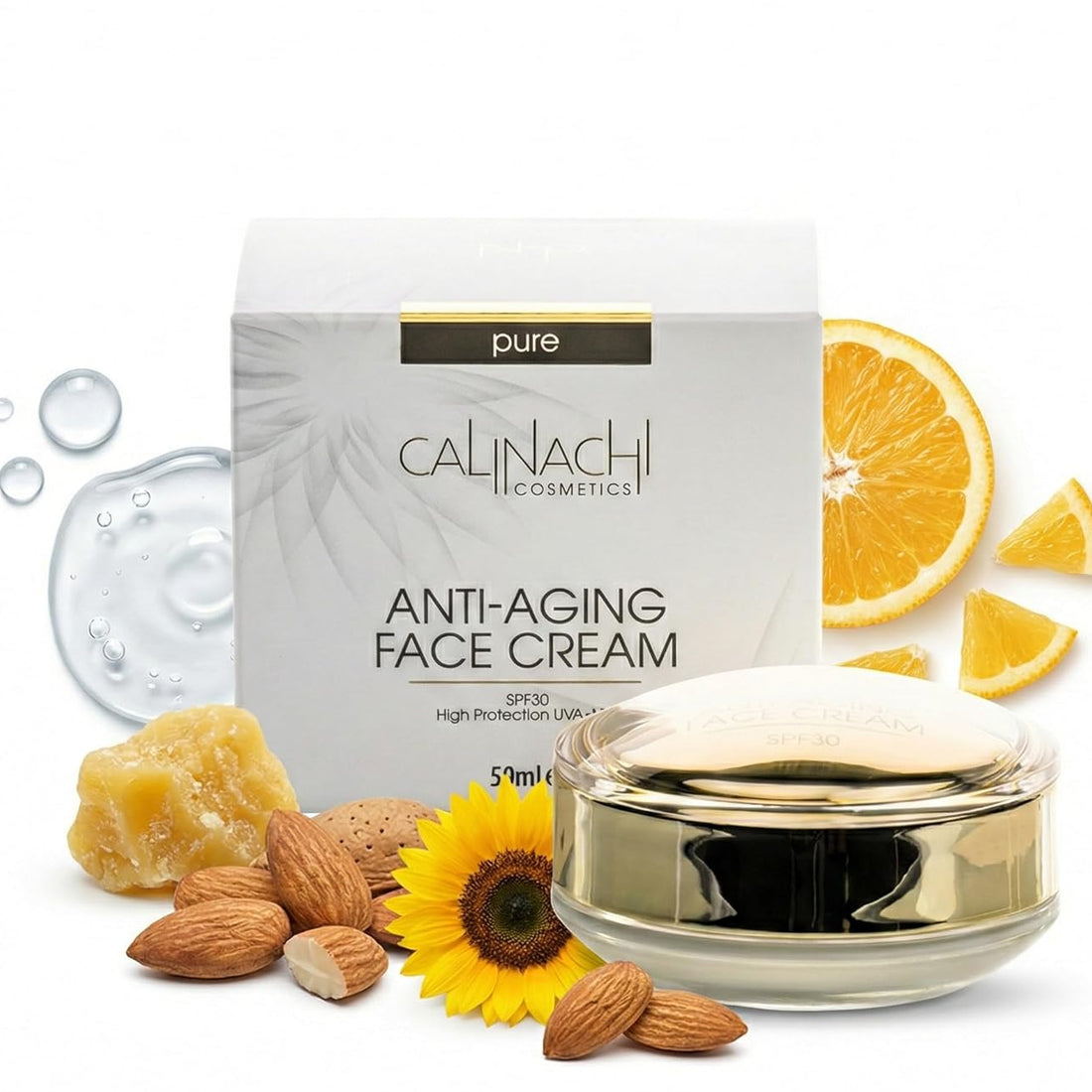 Anti-aging Day Face Cream for Face, Neck, and Décolletage, SPF30, 50ml.