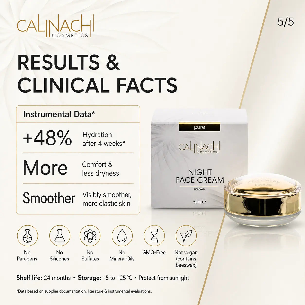Regenerating Night Cream for Face, Neck, and Décolletage, 50ml skincare CALINACHI Cosmetics